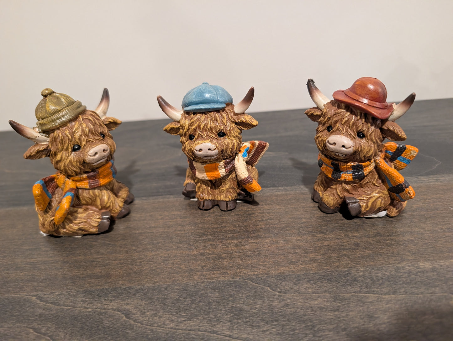 Fall Highland Cow Set with Hats & Scarf