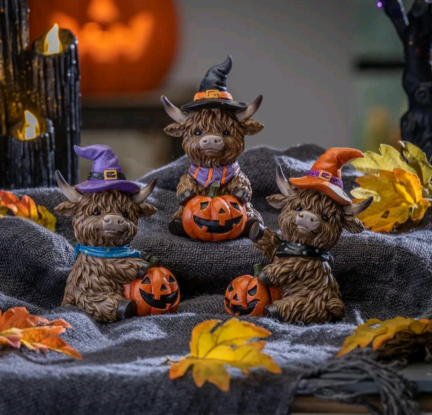 3 Pc Halloween Highland Cow