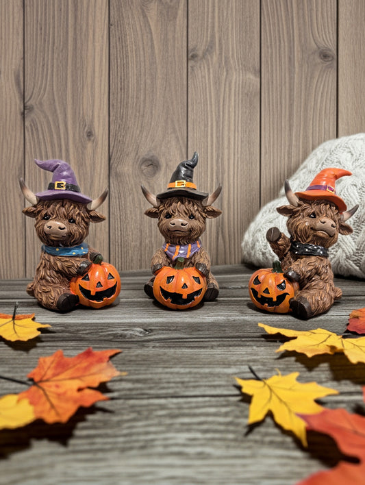 3 Pc Halloween Highland Cow
