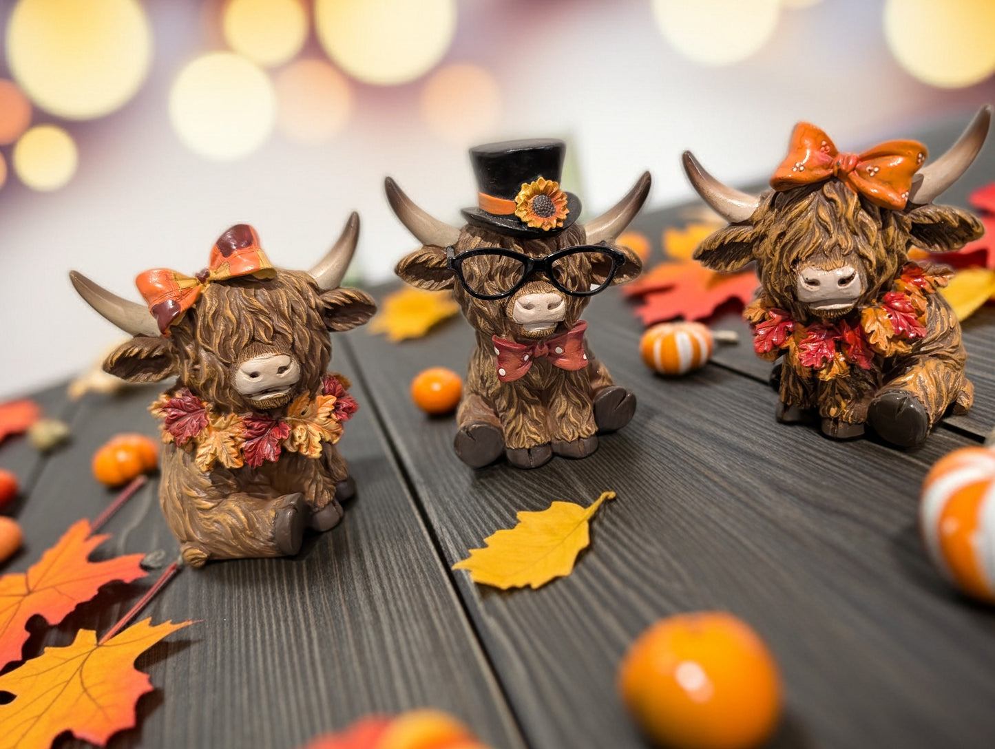 3 PC Fall Highland Cow Set